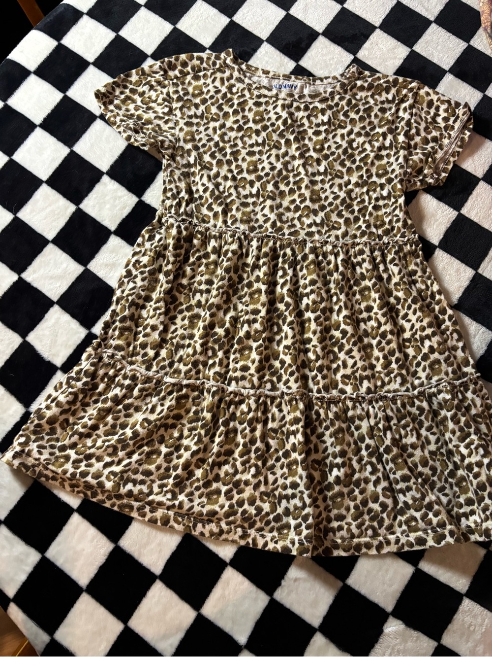 Size 5 old navy  Leopard Print Tiered Dress - Brown/Cream